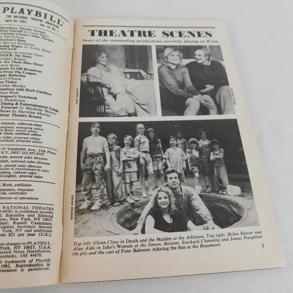 Playbill National Theatre Magazine April 1992 Judd Hirsch Ginger Rogers Blue Man - Picture 5 of 8
